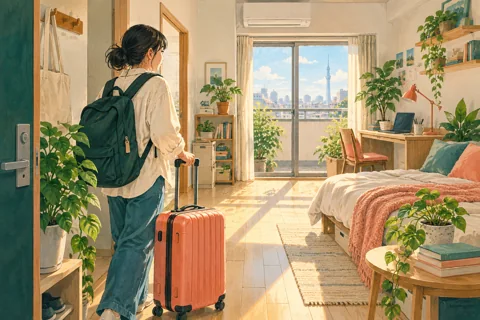 留學生入住明亮的新住處